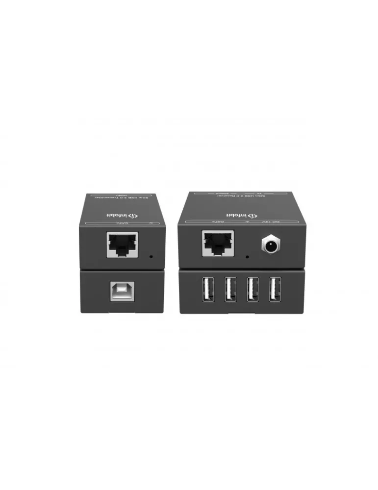 INFOBIT ITRANSTR50 iTrans USB 2.0 Extender (Tx + Rx) 50 meters with 12V 2A 24W power supp