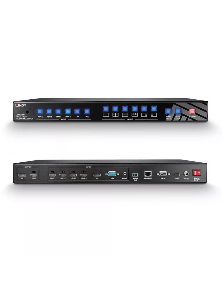 LINDY 38156 Switch Processor Multi AV to HDMI 2.0 6 ports 18G LINDY LIN38156 | MusicGoodDeal