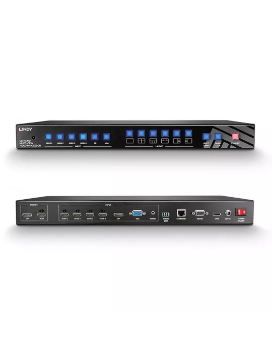 LINDY 38156 Switch Processeur Multi AV vers HDMI 2.0 6 ports 18G