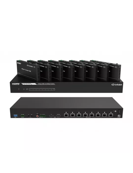 INFOBIT ISWITCH108H150 Divisor 1x8 HDBaseT 4K60 Infobit iSwitch 108H150 INFOBIT INFISWITCH108H150 | MusicGoodDeal