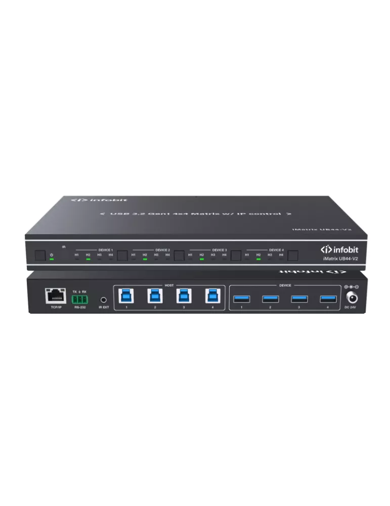 INFOBIT IMATRIXUB44V2 Matriz USB iMatrix UB44-V2 USB3.2 4x4 con control IP INFOBIT INFIMATRIXUB44V2 | MusicGoodDeal