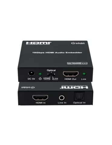 INFOBIT ITRANSAE01 Infobit iTrans AE01- Integrador de audio SPDIF o analógico a HDMI 4K60 INFOBIT INFITRANSAE01 | MusicGoodDea