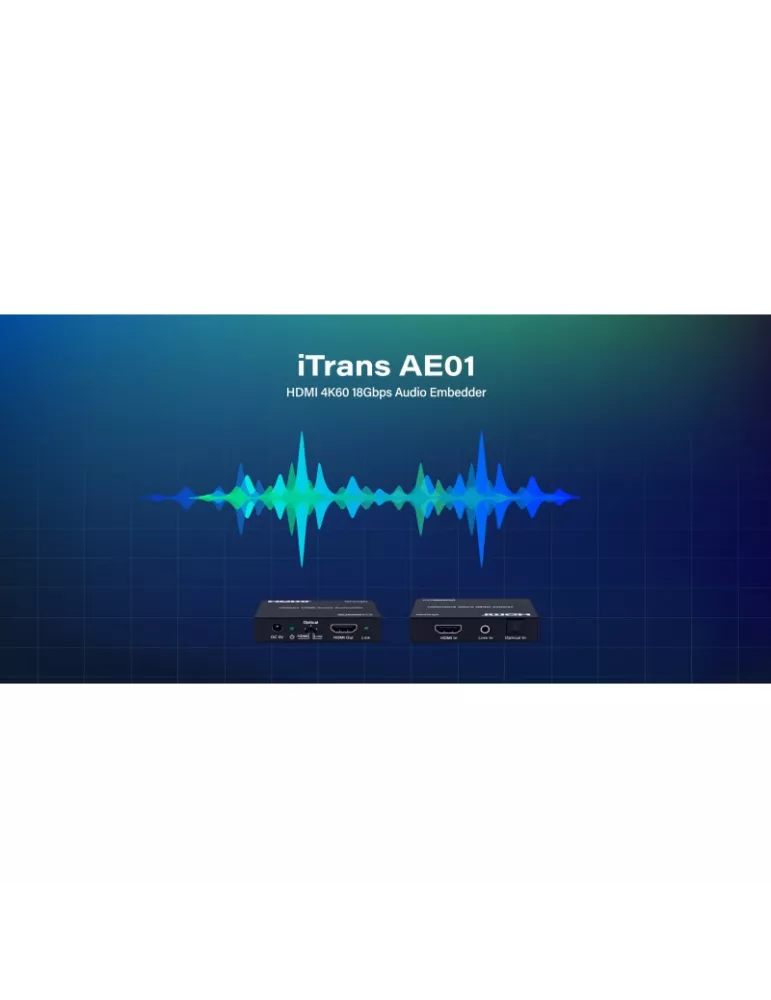 INFOBIT ITRANSAE01 Infobit iTrans AE01- Integrateur Audio SPDIF ou Analogique au HDMI 4K60