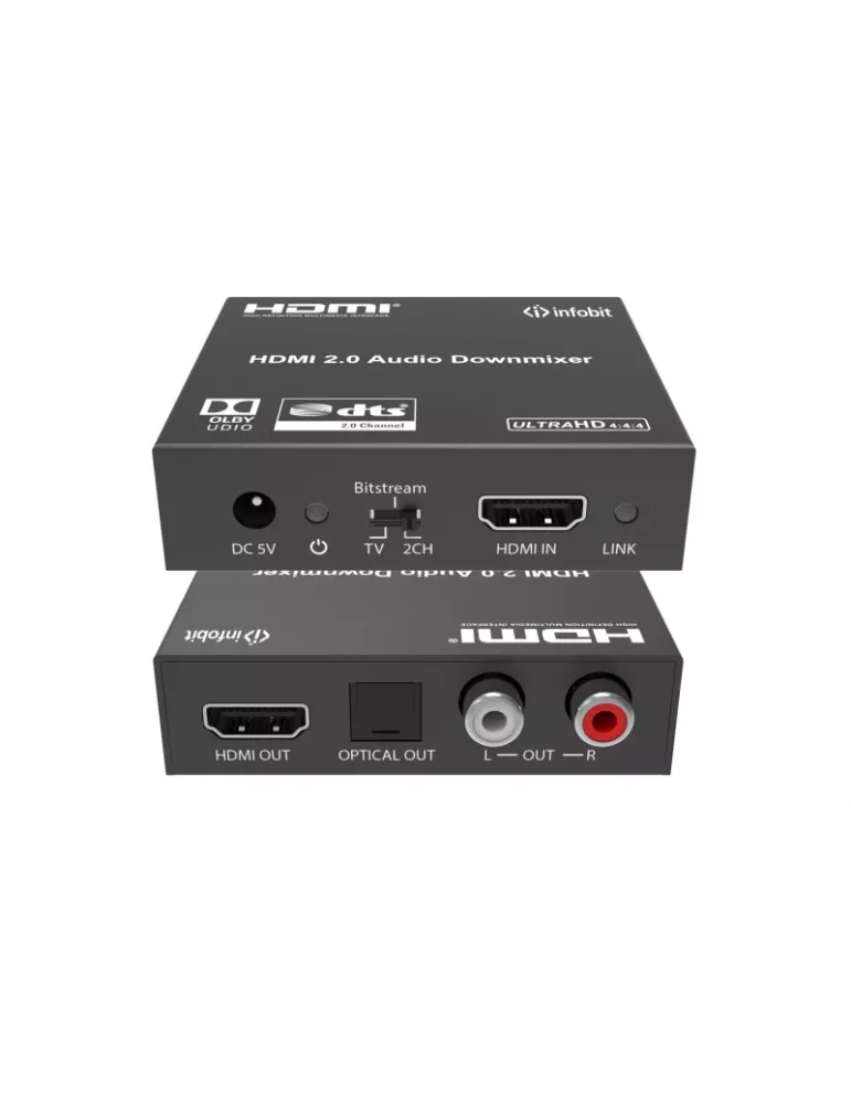 INFOBIT ITRANSAD02 Extractor de audio downmix HDMI 4K60 analógico y SPDIF - Infobit iTrans AD02 INFOBIT INFITRANSAD02 | MusicG
