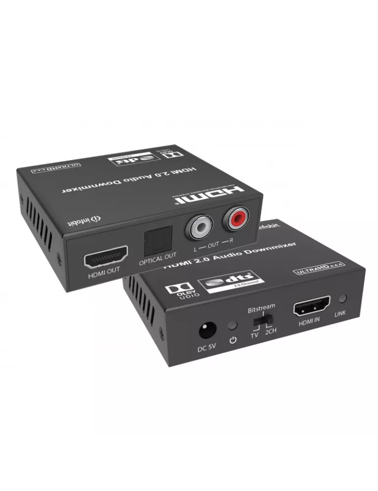 INFOBIT ITRANSAD02 Extractor de audio downmix HDMI 4K60 analógico y SPDIF - Infobit iTrans AD02 INFOBIT INFITRANSAD02 | MusicG