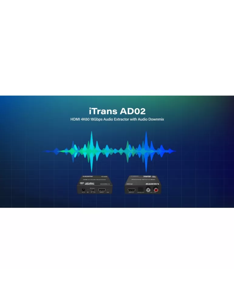 INFOBIT ITRANSAD02 Extracteur audio HDMI 4K60 en Analogique et SPDIF downmix - Infobit iTrans AD02