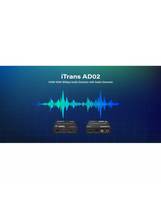 INFOBIT ITRANSAD02 Extractor de audio downmix HDMI 4K60 analógico y SPDIF - Infobit iTrans AD02 INFOBIT INFITRANSAD02 | MusicG