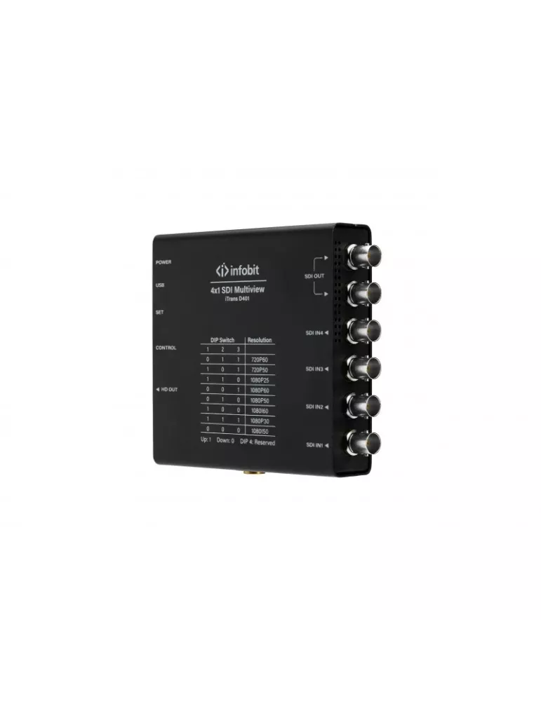 INFOBIT iTRANSD401 Switch Multiviewer 4X1 3G-SDI iTrans D401 mit Fluid Switching INFOBIT INFiTRANSD401 | MusicGoodDeal