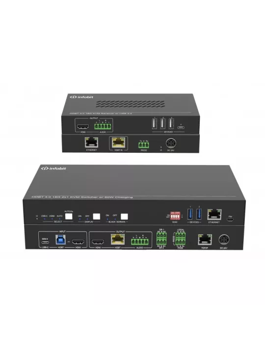 INFOBIT ISWITCH201K Kit Switcher 2x1 HDMI 18Gbps   USB-C   KVM Infobit iSwitch 201K compatible with camera and USB speaker mic