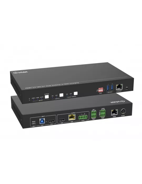 INFOBIT ISWITCH201K Kit Switcher 2x1 HDMI 18Gbps   USB-C   KVM Infobit iSwitch 201K compatible with camera and USB speaker mic