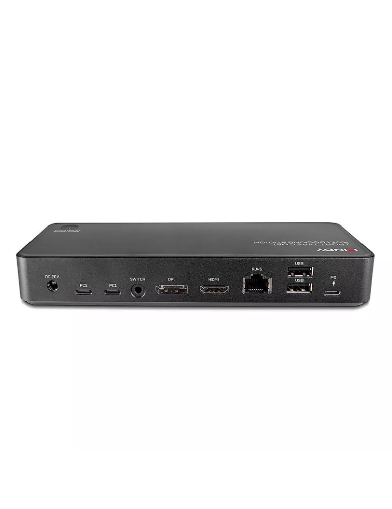 LINDY 43202 Estación de acoplamiento Lindy KVM 2 puertos Tipo C MST LINDY LIN43202 | MusicGoodDeal