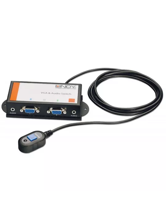 LINDY 32586 : Autoswitch 2:1 - 2 ports VGA et audio stéréo avec télécommande