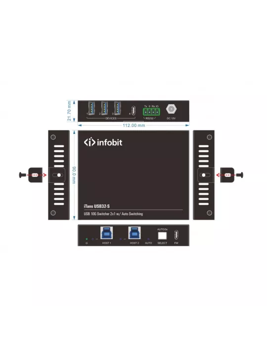INFOBIT iTRANSUSB32S USB Switcher Infobit iTrans USB32-S INFOBIT INFiTRANSUSB32S | MusicGoodDeal