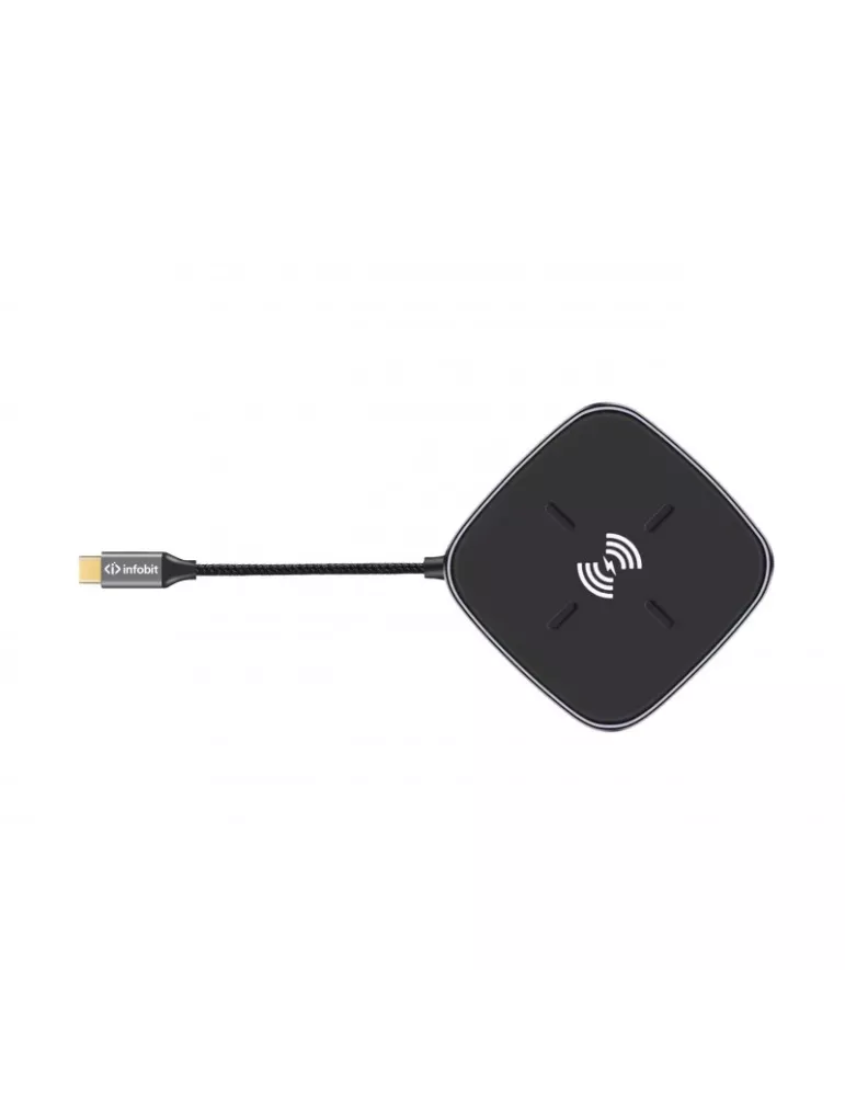 INFOBIT IHUB901W 9-in-1 USB Type-C BYOD hub with iHub 901W wireless charger INFOBIT INFIHUB901W | MusicGoodDeal