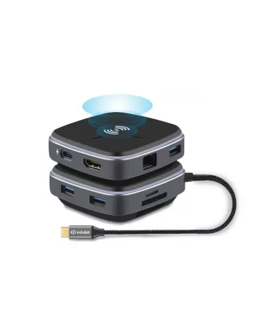 INFOBIT IHUB901W 9-in-1 USB Type-C BYOD hub with iHub 901W wireless charger INFOBIT INFIHUB901W | MusicGoodDeal 2