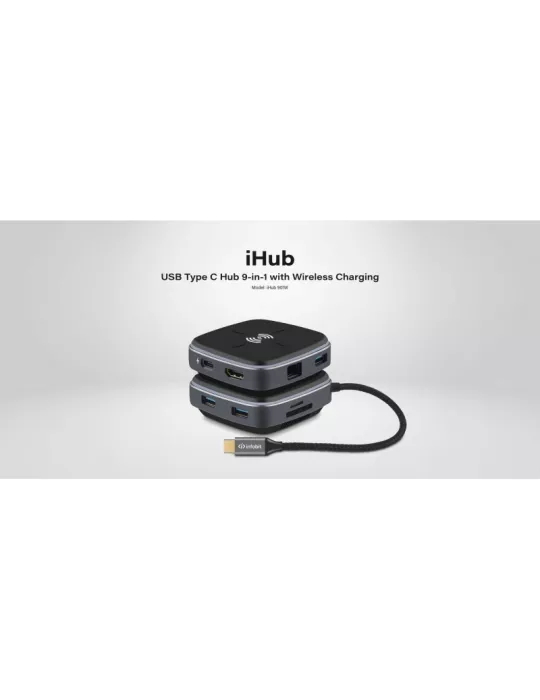 INFOBIT IHUB901W USB Typ-C 9-in-1 BYOD-Hub mit kabellosem Ladegerät iHub 901W INFOBIT INFIHUB901W | MusicGoodDeal