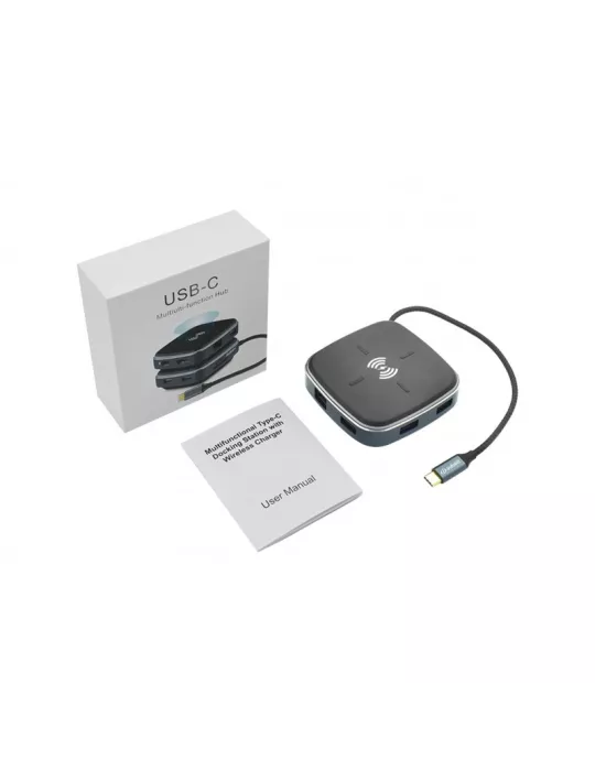 INFOBIT IHUB901W 9-in-1 USB Type-C BYOD hub with iHub 901W wireless charger INFOBIT INFIHUB901W | MusicGoodDeal