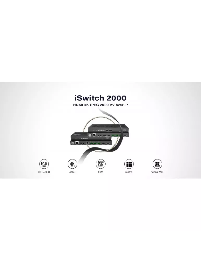 INFOBIT ISWITCH2000C iSwitch 2000C - HDMI 4K JPEG 2000 AV noeux de Control sur IP