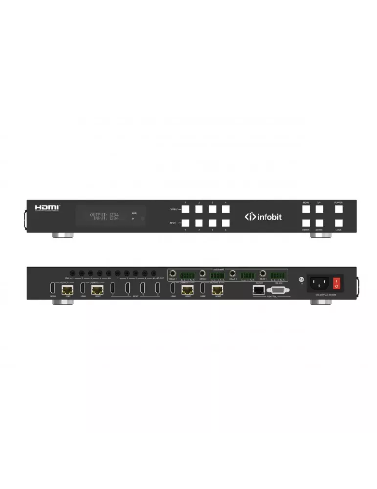 INFOBIT IMATRIXH44H150 HDMI Matrix Extender mit 4x HDBaseT 150m Receivern Infobit - iMatrix H44H150 INFOBIT INFIMATRIXH44H150