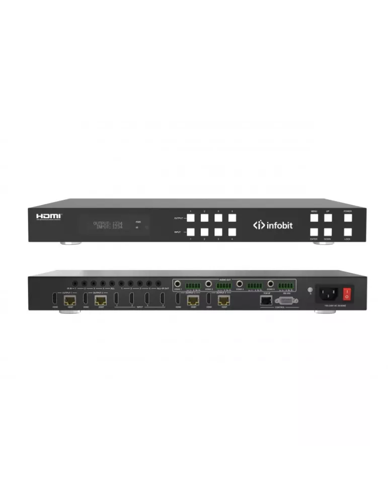 INFOBIT IMATRIXH44H150 Matrice Extender HDMI avec 4x recepteurs HDBaseT 150m Infobit - iMatrix H44H150