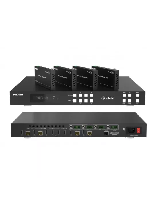 INFOBIT IMATRIXH44H150 Matrice Extender HDMI avec 4x recepteurs HDBaseT 150m Infobit - iMatrix H44H150