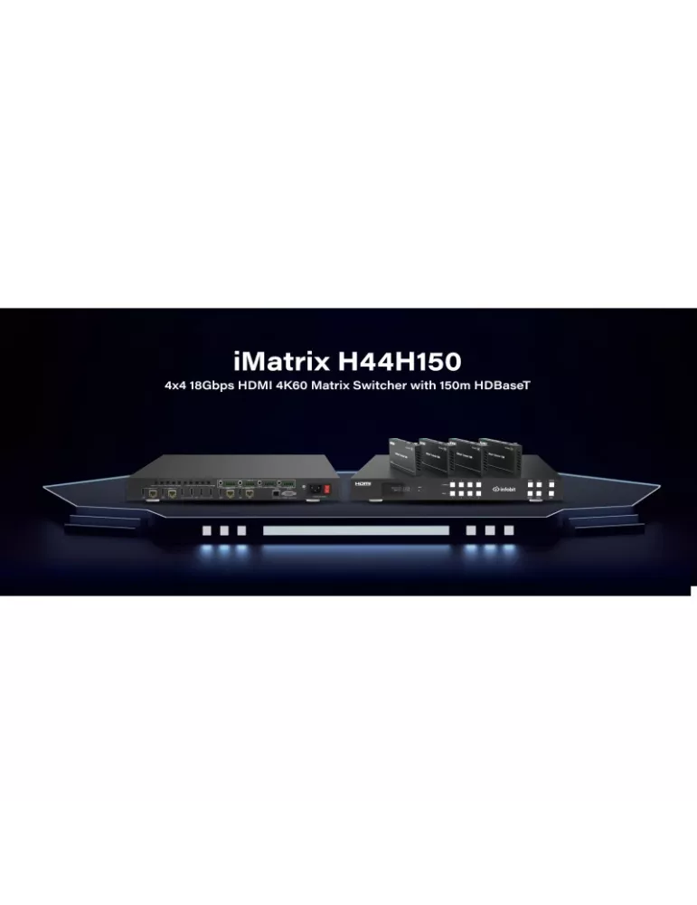 INFOBIT IMATRIXH44H150 HDMI Matrix Extender mit 4x HDBaseT 150m Receivern Infobit - iMatrix H44H150 INFOBIT INFIMATRIXH44H150