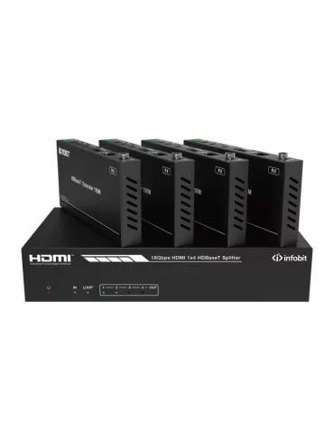 INFOBIT ISWITCH104H150 Kit Splitter1x4 HDMI iSwitch 104H150 con audio   4x receptores HDBT INFOBIT INFISWITCH104H150 | MusicGo