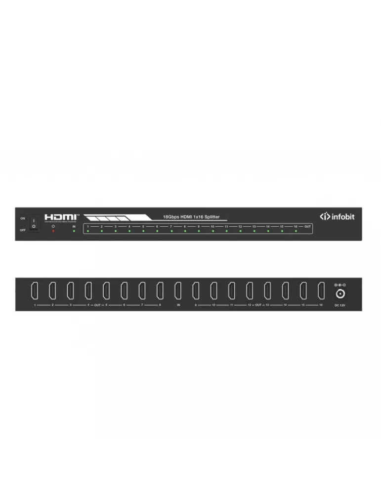 INFOBIT ISWITCH1016 Divisor 1x16 HDMI 4K60 Infobit - iSwitch 1016 INFOBIT INFISWITCH1016 | MusicGoodDeal