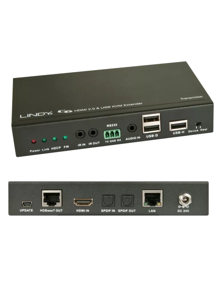 LINDY 38209 : Kit extender KVM C6 HDBaseT HDMI 2.0 & USB 100m