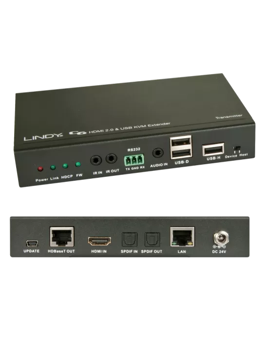 LINDY 38209  C6 KVM Extender Kit HDBaseT HDMI 2.0   USB 100m LINDY LIN38209 | MusicGoodDeal
