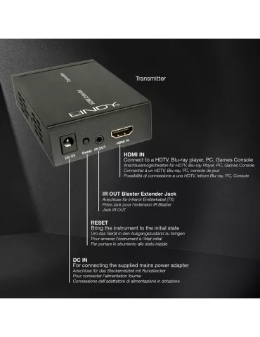 LINDY 38126  HDMI   IR extender kit over IP (100Base-T) 100m LINDY LIN38126 | MusicGoodDeal 2