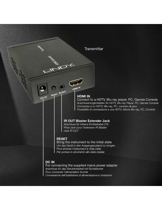 LINDY 38126  HDMI   IR Extender Kit auf IP (100Base-T) 100m LINDY LIN38126 | MusicGoodDeal
