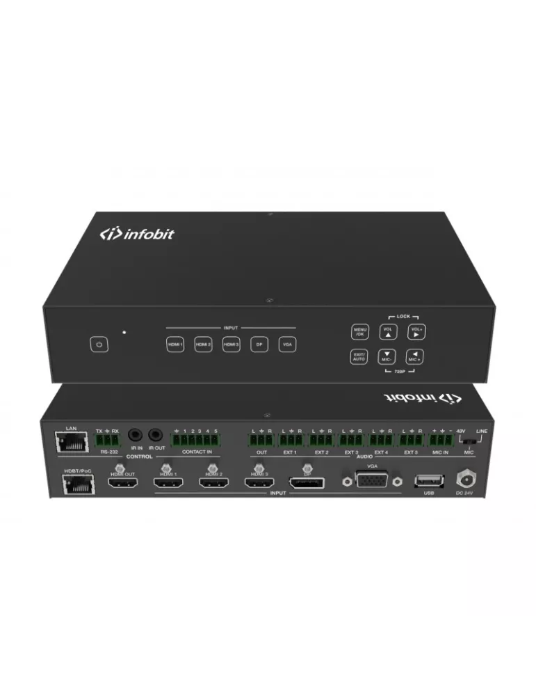 INFOBIT iSWITCH501H Präsentations-Switch - iSwitch 501H 4K60 5x1 HDMI   HDBT Ausgänge INFOBIT INFiSWITCH501H | MusicGoodDeal