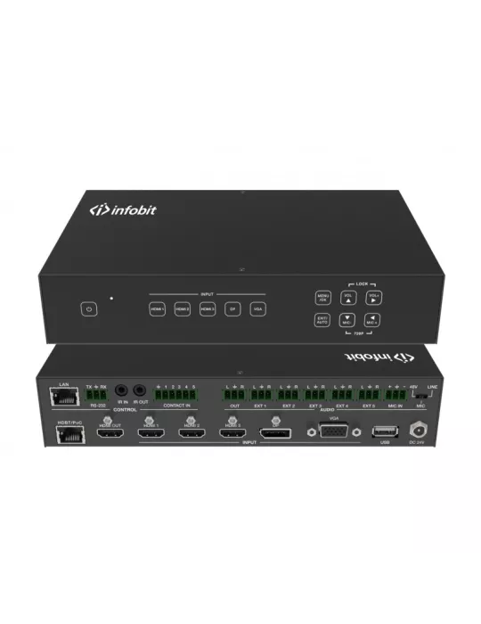 INFOBIT iSWITCH501H Presentation switcher - iSwitch 501H 4K60 5x1 HDMI   HDBT outputs INFOBIT INFiSWITCH501H | MusicGoodDeal