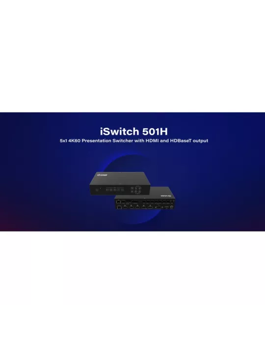 INFOBIT iSWITCH501H Presentation switcher - iSwitch 501H 4K60 5x1 HDMI   HDBT outputs INFOBIT INFiSWITCH501H | MusicGoodDeal