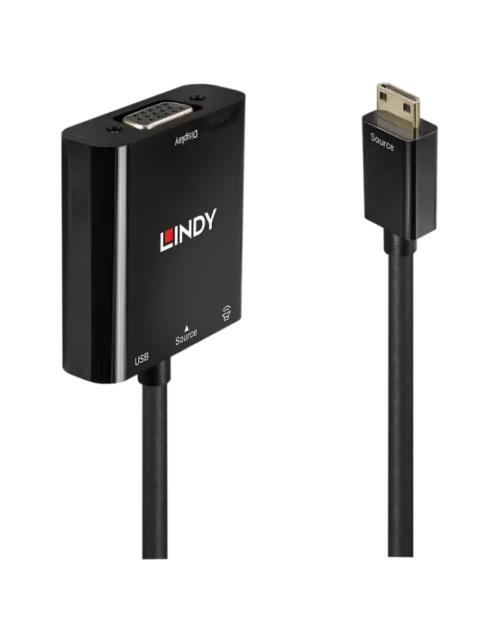 LINDY 38286 Convertisseur Mini HDMI vers VGA & Audio