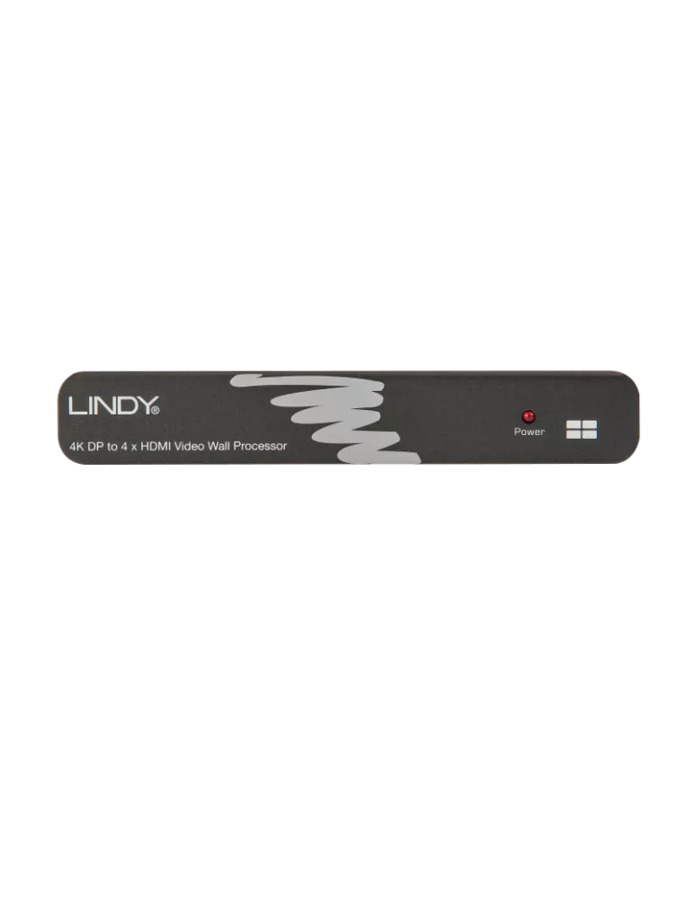 LINDY 38418 - Convertisseur DisplayPort 1.2 vers 4 x HDMI avec processeur pour mur d'écrans