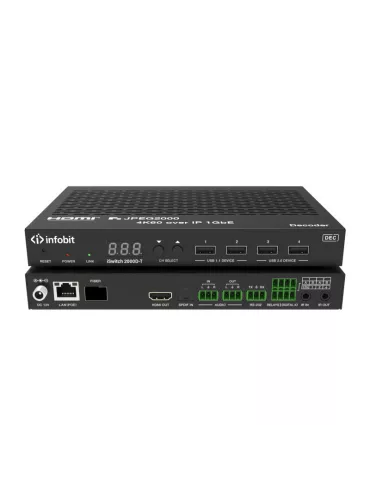 INFOBIT ISWITCH2000DT Conmutador transmisor sobre IP iSwitch 2000D-T HDMI 4K60 JPEG 2000 AV KVM Dante