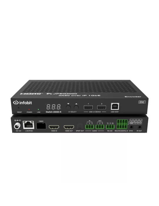 INFOBIT ISWITCH2000DT Switch Transmitter-over-IP iSwitch 2000D-T HDMI 4K60 JPEG 2000 AV KVM Dante INFOBIT INFISWITCH2000DT | M