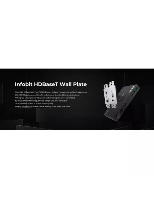 INFOBIT WP210T Infobit HDBaseT Transmitter Wandplatte - WP210-T (Full HD 1080P 70m   40m in 4K) INFOBIT INFWP210T | MusicGoodD