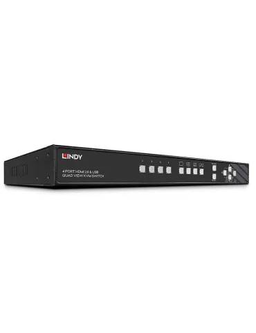 LINDY 32329  Conmutador KVM Pro HDMI 4K Quad View de 4 puertos LINDY LIN32329 | MusicGoodDeal