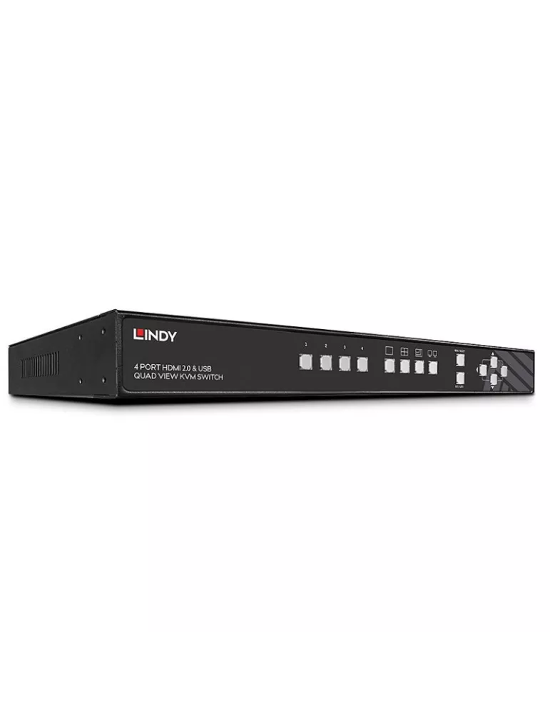 LINDY 32329 : Switch KVM Pro HDMI 4K Quad View 4 ports