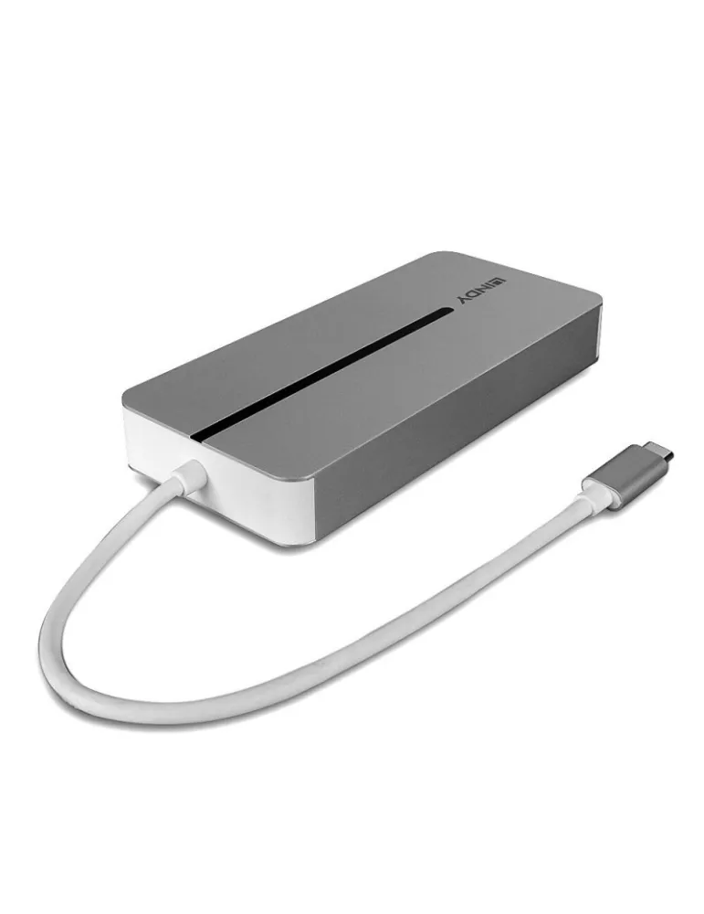 LINDY 43360 Lindy DST-Mx Duo Mini USB-C Docking Station para ordenador portátil MacBook con soporte 4K en dos pantallas y carg