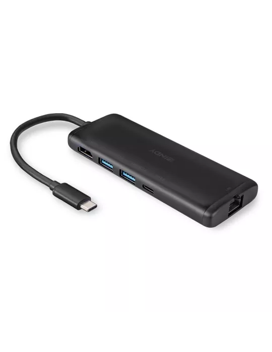 LINDY 43358 Lindy  DST-Mini Mini Docking Station USB C pour Laptop avec résolution 4K et charge 100W