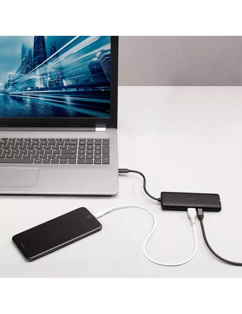 LINDY 43358 Lindy DST-Mini Mini Docking Station USB C für Laptop mit 4K Auflösung und 100W Ladung LINDY LIN43358 | MusicGoodDe