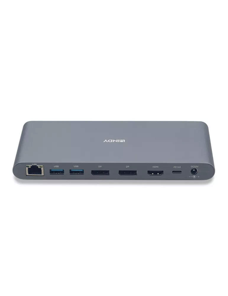 LINDY 43349 Lindy DST-Pro 5K XT Docking Station USB-C für Laptop mit drei Bildschirmen (4K) oder einem Bildschirm (5K)   Power