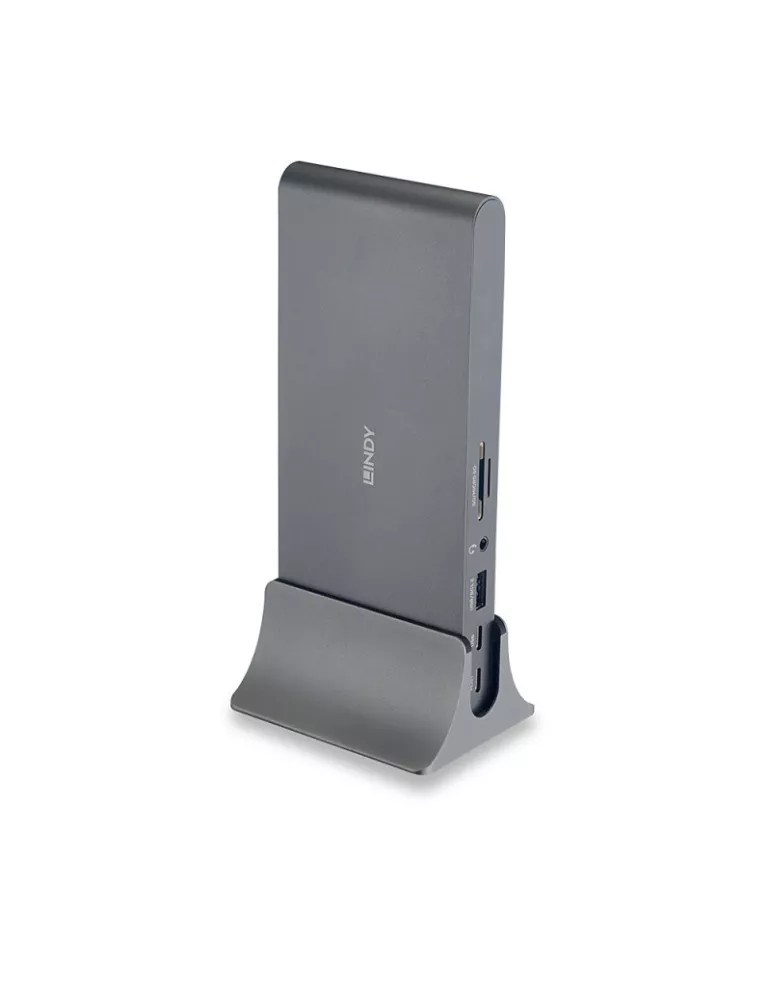 LINDY 43349 Lindy DST-Pro 5K XT Docking Station USB-C für Laptop mit drei Bildschirmen (4K) oder einem Bildschirm (5K)   Power