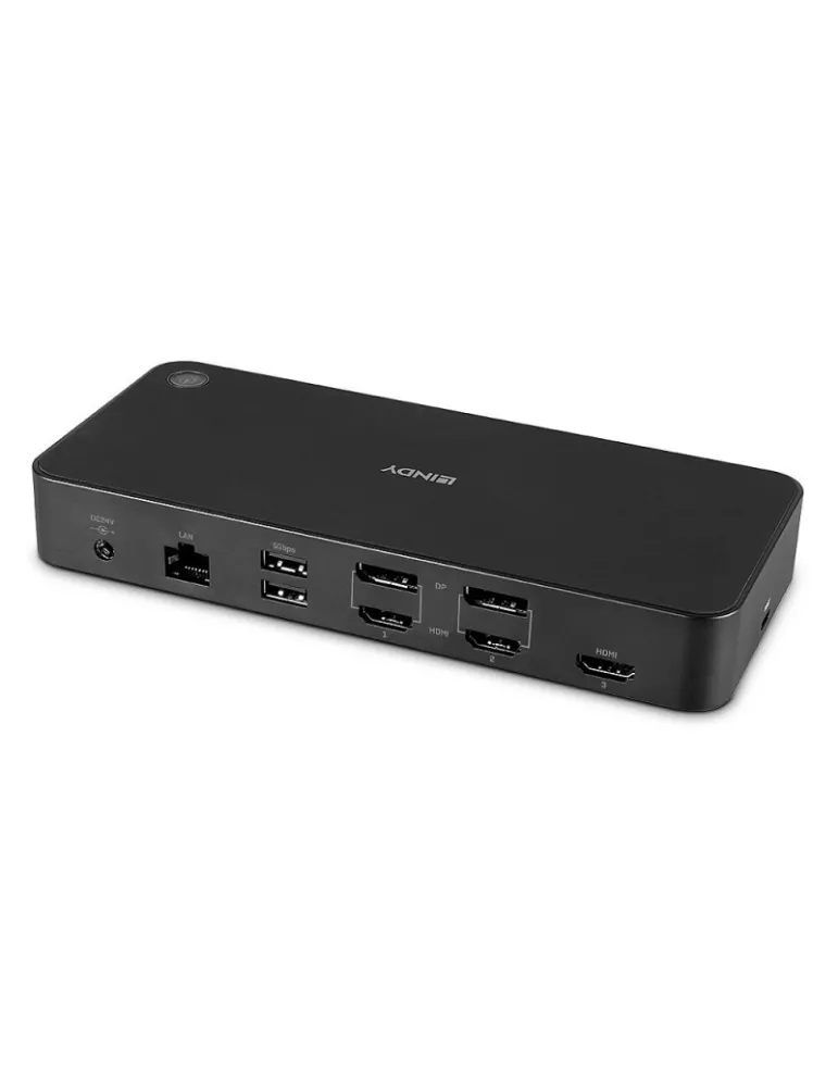 LINDY 43366 Estación de acoplamiento universal Lindy DST-Pro híbrida USB tipo C y tipo A para portátil con soporte 3x4K (DP o