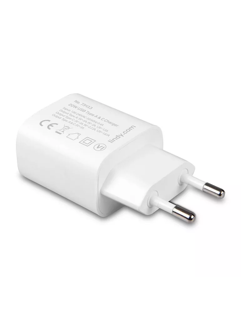 LINDY 73413 Cargador USB Lindy Tipo A   C 20W LINDY LIN73413 | MusicGoodDeal