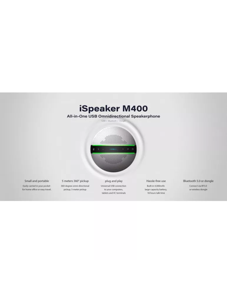 INFOBIT ISPKM400 Omnidirectional Microphone USB Bluetooth Battery Infobit iSpeaker M400 INFOBIT INFISPKM400 | MusicGoodDeal